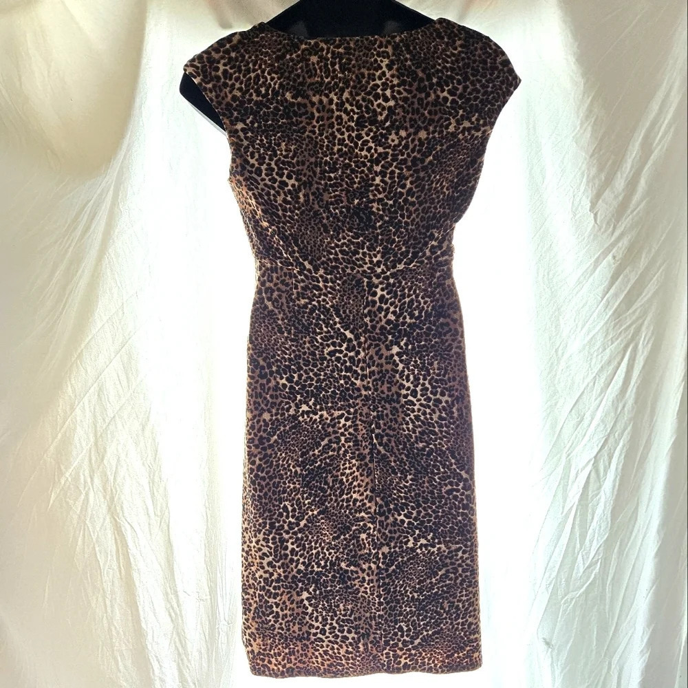 Cheetah Print Fitted Dress EUC - Picture 6 of 7